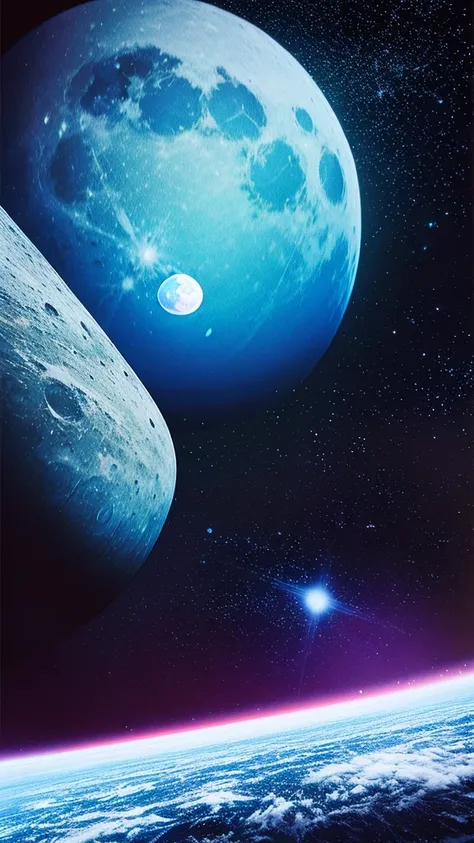 ((((Super Illustration Style:1.0)))),Highest quality,Best Anime,masterpiece,Ray Tracing, Global Illumination,Blue Theme, scenery, No humans, null, star (null), night, moon, night null, Outdoor, starry null, Mountain, full moon, horizon