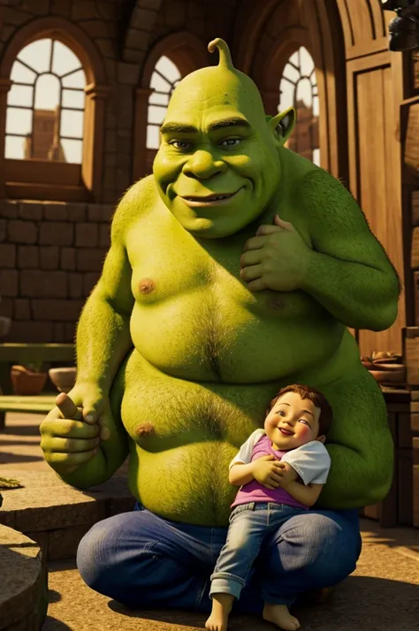 Shrek despidiendose de sus padres