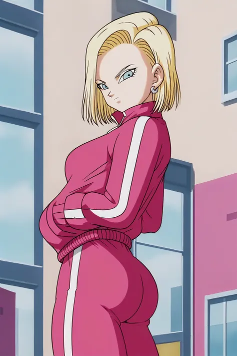 source_anime, score_9, score_8_up, score_7_up, anime screencap, detailed face, android 18, supertop, 1girl, solo, looking at vie...