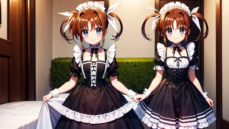 masterpiece, highest quality, lyrical nanoha,high resolution 、twin tails、takamachi nanoha、smile,gothic lolita clothes、victorian ...