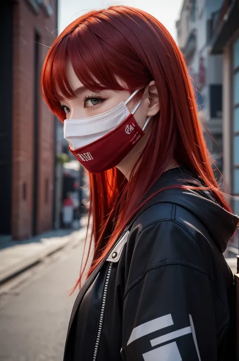 Red-haired character with mask 