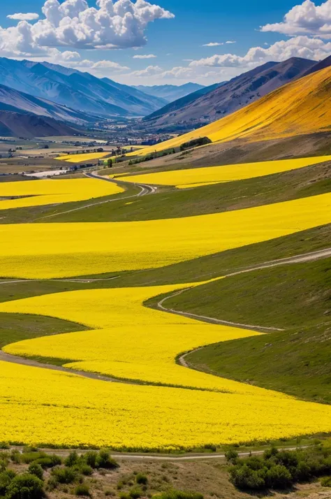 Bandera del ave feliz con fondo amarillo y fuego