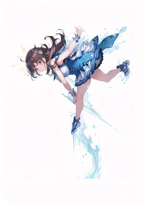 ((masterpiece)), best quality, (8k, best quality, masterpiece: 1.2), ultra-detailed, girl skydiving with mini dress