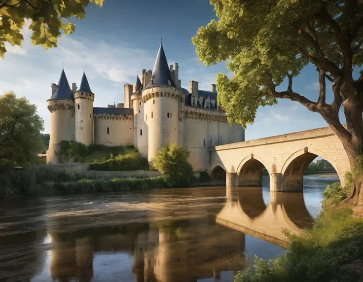 {{A mesmerizing waterconspired depiction unfolds, capturing the essence of the medieval Chinon Castle in France.}} The classic and timeless atmosphere is meticulously rendered with authentic details. This masterpiece is crafted for superior quality, featur...