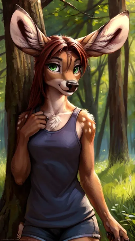 by kenket, by totesfleisch8, (by thebigslick, by silverfox5213:0.8), (by syuro:0.2), by tom_fischbach,, (best quality, masterpiece:1), solo, furry female anthro, green eyes, long hair, reddish brown hair, portrait, fingers, finger claws, looking at viewer,...