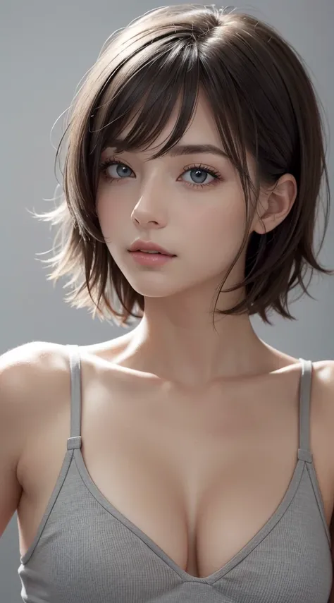 8K Ultra HD、RAWphotograph、モデルphotograph撮影、 European laceasterpiece、Highest quality、Realistic、High resolution、photograph:1.3)、close、focus on、Hot Model、slim、30 year old mature woman、Small face、No makeup、short hair、Beautiful dark brown Hayne eyes、Genuineスキン、(...