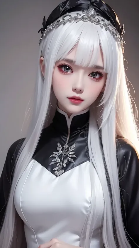 One wearing a white dress、Close-up of woman wearing black headband, guweiz style artwork, IG model | artistic germ, extremely detailed artistic germ, surreal anime, Soft portrait shots 8K, artistic germ. anime illustration, Bowater&#39;s art style, Blue-ha...