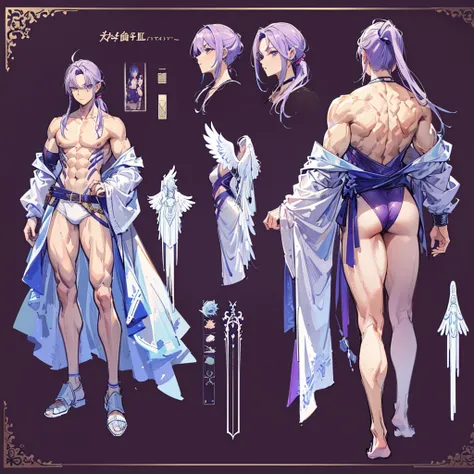 (Masterpiece, best quality), detailed, 1 man, ((character concept art)), ((character design sheet, same character, front, side, back)), full body, body complete, 1 Male, 1 Man, Detailed face, character design sheet，full bodyesbian, Highly detailed, charact...