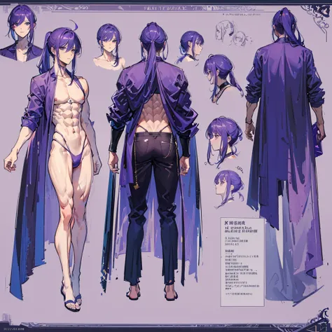 (Masterpiece, best quality), detailed, 1 man, ((character concept art)), ((character design sheet, same character, front, side, back)), full body, body complete, 1 Male, 1 Man, Detailed face, character design sheet，full bodyesbian, Highly detailed, charact...