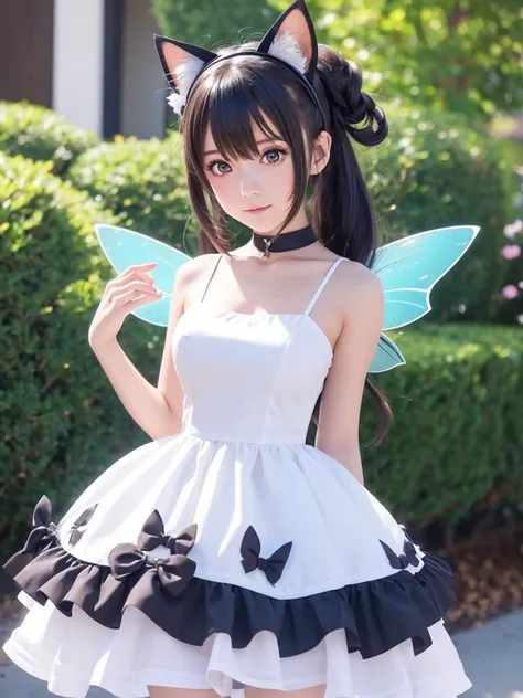  Close-up of a person wearing a dress and cat ears, Anime VTuber Full Body Model, Live2D Virtual Youtuber Model, Full body fairy, Anime Moe Art Style, Anime-style 3D, Single character full body, rimuru, Lori, Cute 3D anime girl render, Cute anime waifu in ...