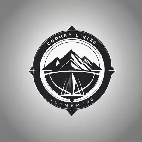 mining company logo design. with a geometric style, flat, without color gradations, with neat shapes in black and white, monochrome