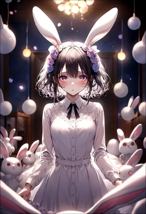 Hallucinations, Fantasy , nightmare , Insane Dream , Bokeh Female Bunny , Please pull it out with my body. , room , Estrus