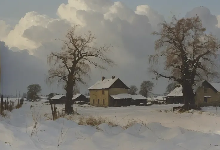 village in winter
