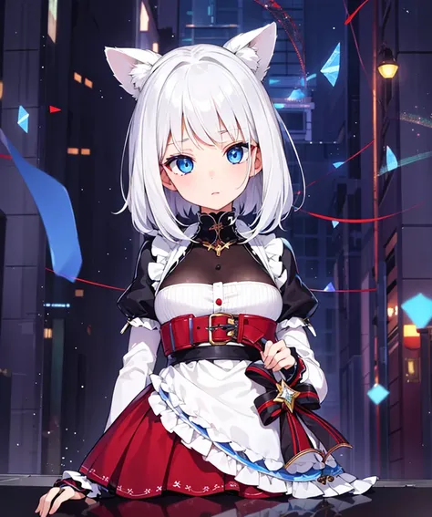 1 girl white hair blue eyes beauty excellent quality 2k