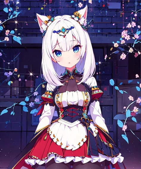 1 girl white hair blue eyes beauty excellent quality 2k full body great quality of detail