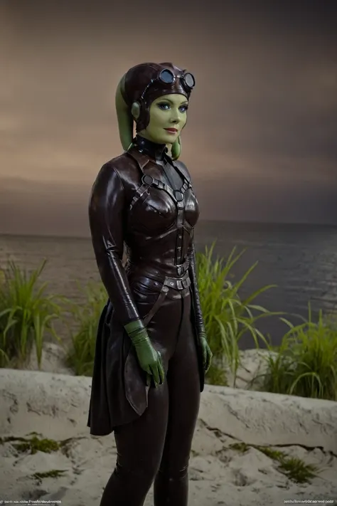 cinematic film still hera syndulla, (green skin:1.2), black at canal, full body shot, highly detailed environment . shallow dept...