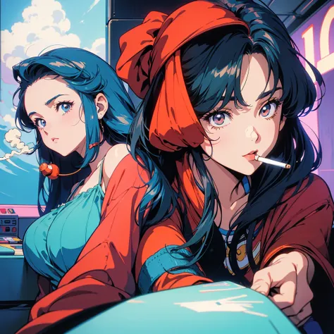 retro arcade anime girl, 80年代のanime atmosphere, 80s anime style, retro anime girls, 1980's anime style, retro anime images, anim...