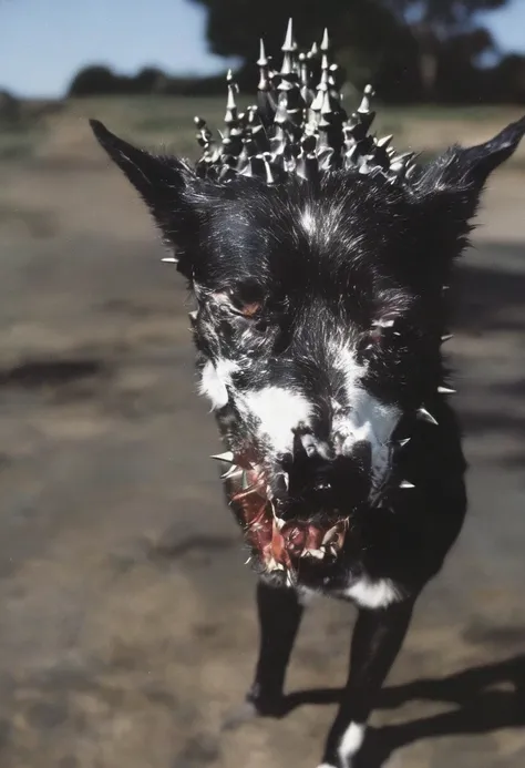 dog with spikes on head