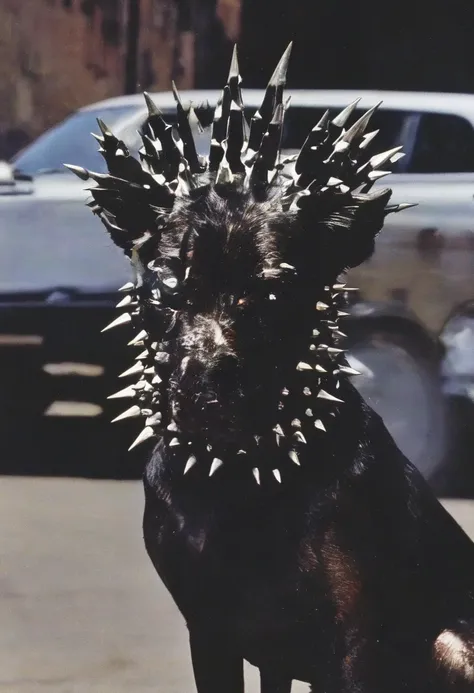 dog with spikes on head