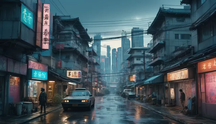 Cyberpunk cities in science fiction movies, Empty Streets, night, Chinoiserie architecture, Established, irregular, Circuit board, wire, complicated, Very detailedな, Realistic, hyper Realistic, high quality, Highest, Very detailedな, Crazy details, Very det...