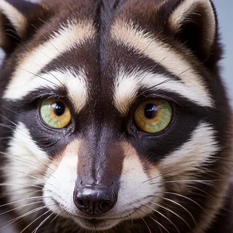 persona cutin featuring a close up of a  raccoons eyes and nose