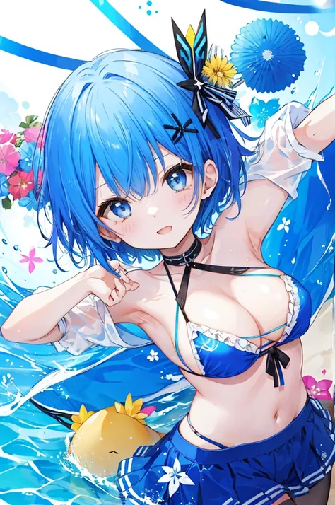 Bikini Girl、Blue hair short