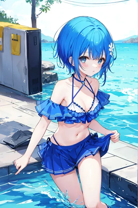 Bikini Girl、Blue hair short