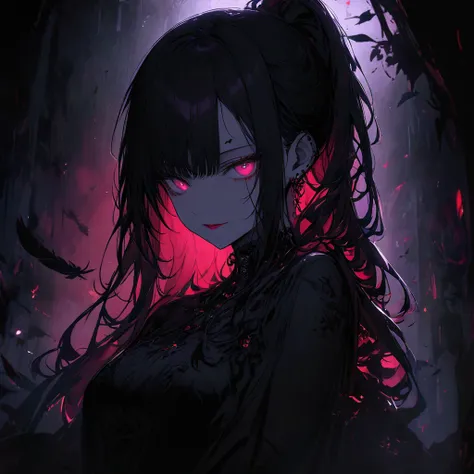 （dark atmosphere，gothic fashion，bright colors），（best quality，super exquisite，），sexy goth vampire girl，in the rose garden at nigh...