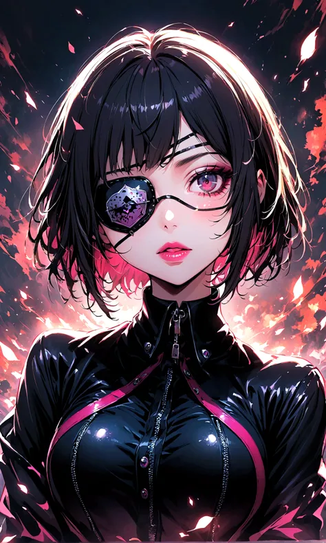 1girl,mutsuki tooru,tokyo ghoul,Eye patch,Decadent,artwork