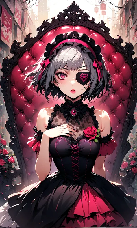 1girl,mutsuki tooru,tokyo ghoul,Eye patch,Decadent,artwork