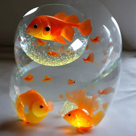 Cute Goldfish　Cute goldfish bowl light with disco-style goldfish bowl pattern、Hell