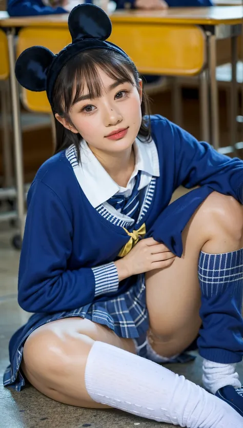 (photorealistic:1.4), best quality, masterpiece, raw 32k photo, (extremely detailed japanese beautiful girl), (extremely detailed eyes:1.2),(baby face), (cute face:1.2), ultra-detailed, ultra high res, amazing, BREAK,sitting,
(school uniform:1.5),detailed ...