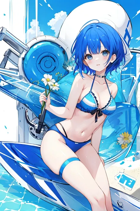 Bikini Girl、Blue hair short