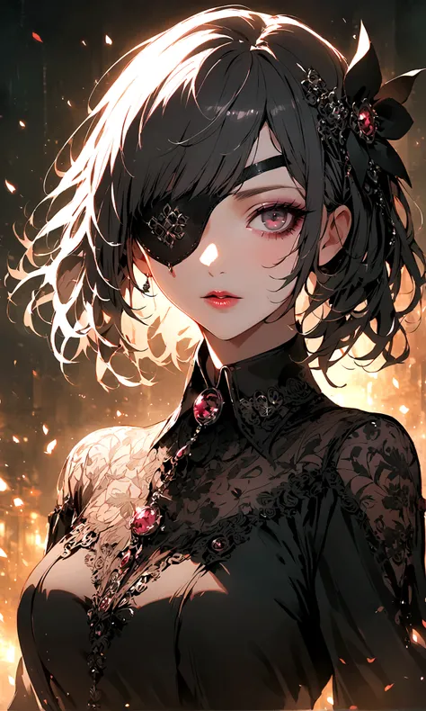 1girl,mutsuki tooru,tokyo ghoul,Eye patch,Decadent,artwork