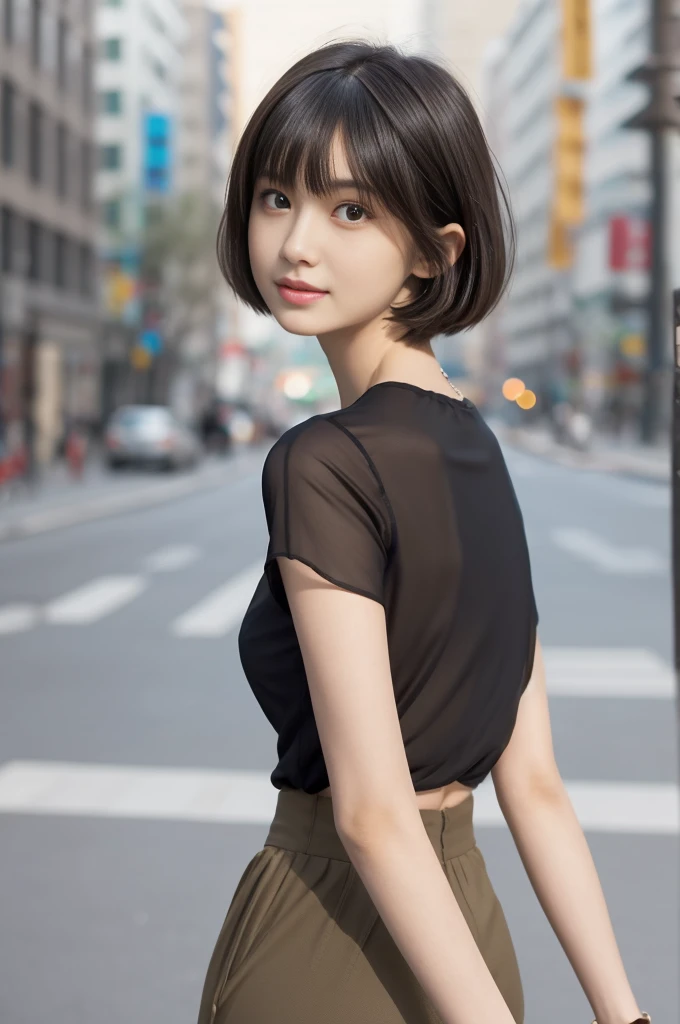 (highres:1.2,ultra-detailed:1.1)1 female, very thin and willowy body, long and slender legs, (black short hair with thick and fluffy bangs), highly detailed face, cosmetics free, small and thin nose, small thin mouth, very sharp focused eyes, Japanese, bea...