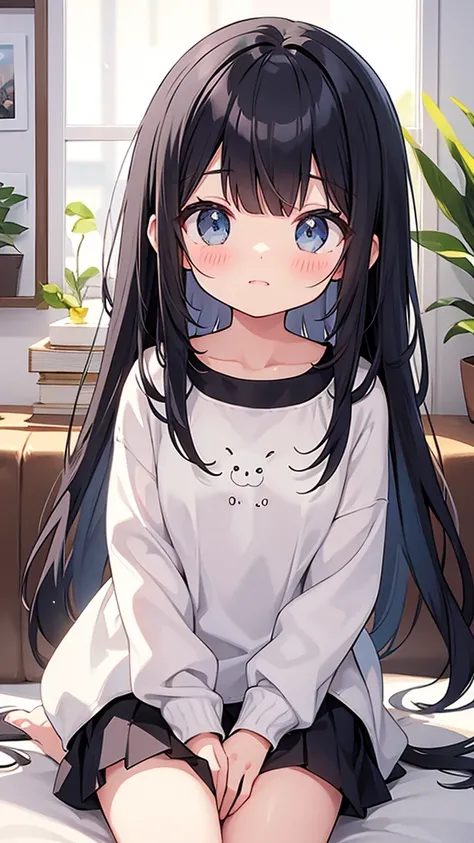 Cute illustration of black hair