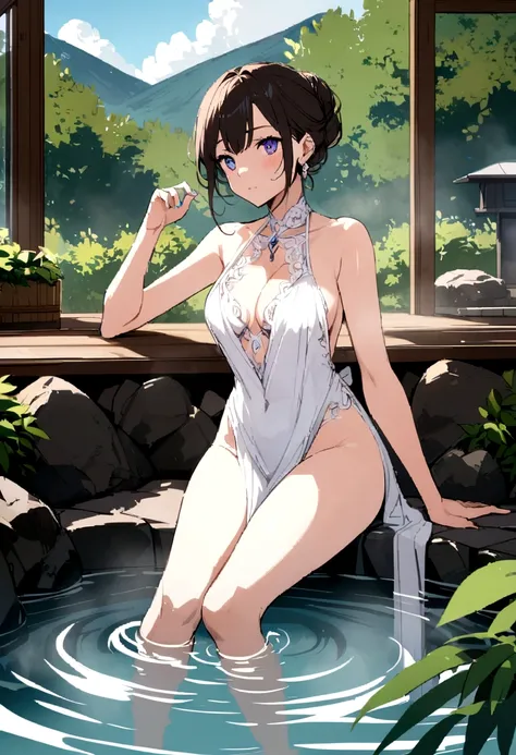 anime、girl、hot spring