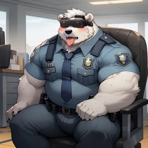 masterpiece, best quality, 8k resolution, very detailed, hairy，(((polar bear))，(((mature)))，(((beard))),(((strong)))，(((white ha...