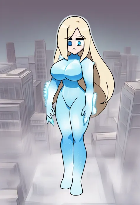 {{full body, high angle}} {{Artist: bob_(bobtheneet)} 1woman, mature woman, middle-aged woman, long hair, blonde hair, straight hair, blue eyes, stern eyes, emotionless face, no blush, straight face, no smile, no emotion, cold eyes, empty eyes, ice powers,...