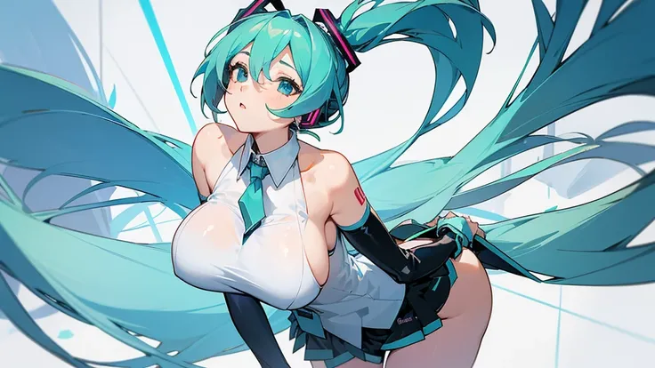 masterpiece, Highest quality,One girl, Hatsune Miku, Huge breasts, Huge breasts, Huge breasts, Huge breasts, Huge breasts, Huge breasts, Huge breasts、Big Butt