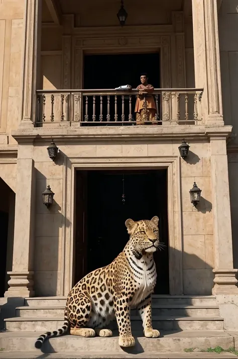 araffes in front of a building with a leopard in the middle, trending ，, from the tusk movie, big budget movie scene, biopic, movie promotional image, palatial scene, in majestic, 2022 movie, narendra modi, thought-provoking, vijay jayant props, still from...