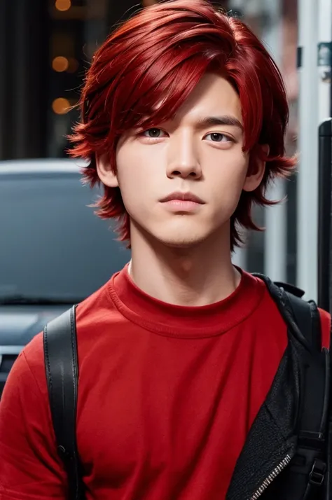 boy　Cool　Red hair　Red Eye