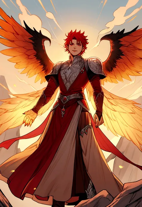 DND 5E, male fire solar, wings