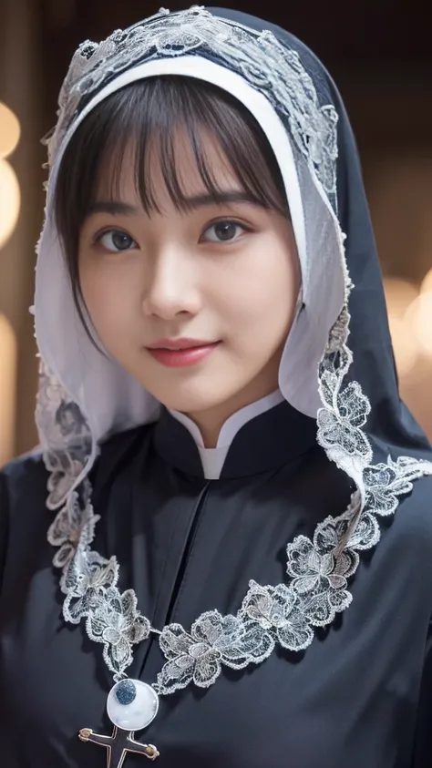 (She shows the vagina to God:2.0),(A Ultra cute young Japanese nun:1.75),(she wearing a decorated with lace nun costume slim fit:2.0),(beautiful detailed eyes:2.0),beautiful detailed lips, (extremely detailed cute face:2.0), longeyelashes, (slender woman b...