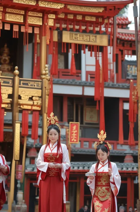 Chinese temple fair street performers