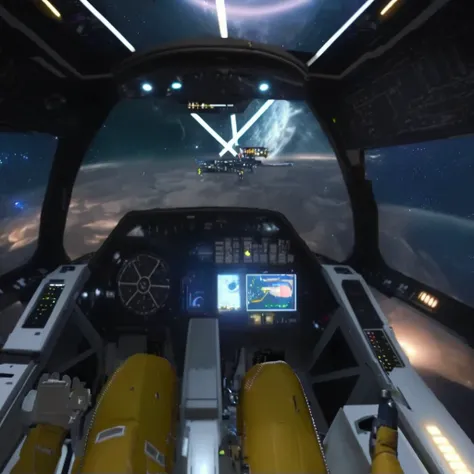 spaceship cockpit with a view of the earth and a sky, in a spaceship cockpit, cockpit view, first - person view, first-person view, first person view, first-person pov, luminous cockpit, first person screenshot, aurora spaceship environment, an epic space ...