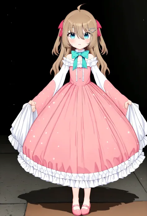 (masterpiece), (ultra-detailed), best quality, 8k,neuro-sama,big puffy ballgown,puffy short sleeves,flat chest,fullbody,floor length,