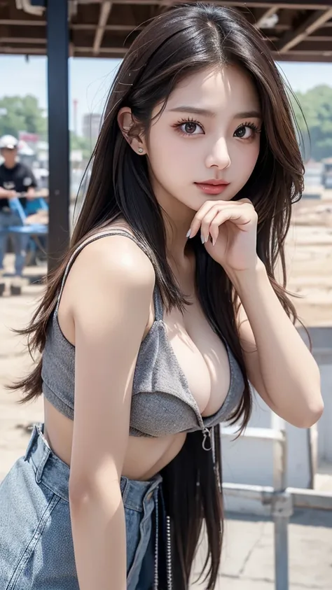 TWICE tzuyu、Glossy feel、Mature、sex appeal、Construction site