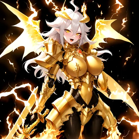 ((Lightning Power)), ((Electricity)), ((Fire Background)), ((Lightning Storm)), ((Power Erupting)),((((android 21 Evil)))), ((((Attack))),(((white Coat))), (((Busty))), (((((Big breast:1,3)))), luxury bustier corset, (((silver hair))), (((Very slim waist))...