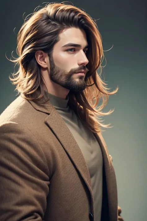 Man with beautiful hair without baldness problems 